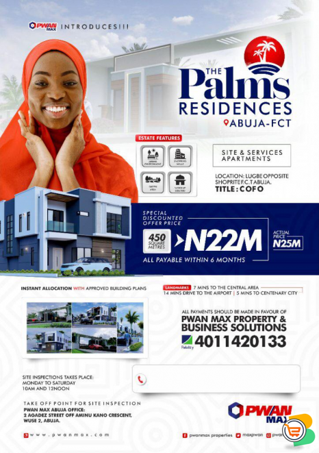 Buy Your Plot of Land Today at The palms Residence Abuja F.C.T (Call or Whatsapp - 08122425535)